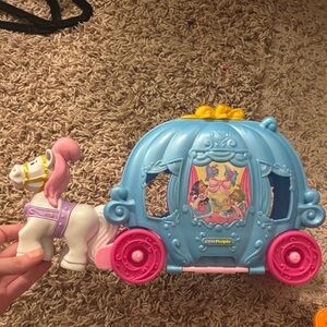 Little People Enchanted Blue and Pink Carriage Playset